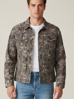 Brooklyn Brigade Stunt Freaks Elm Camo Stretch Denim Trucker Jacket Small
